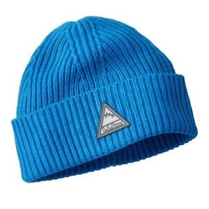 L.L. Bean Vibrant Blue Wide Knit Ribbed Cuffed Blue Beanie